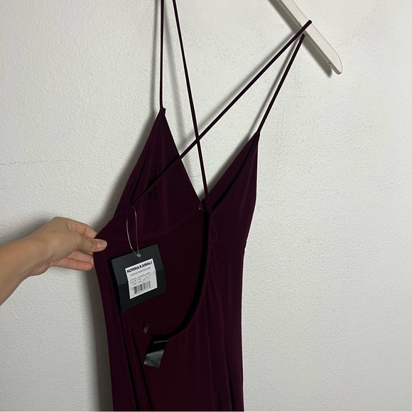 NEW Norma Kamali x Revolve Low Back Slip Mermaid Fishtail Gown in Plum (flawed) - Picture 8 of 9